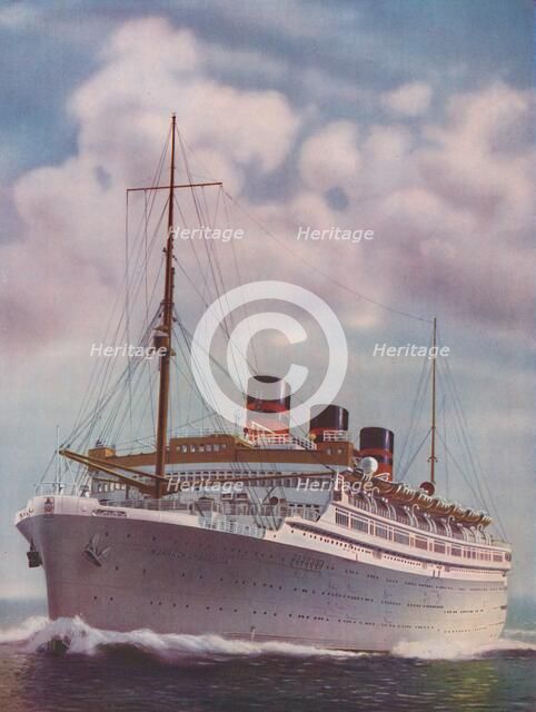 'All Electric from Stem to Stern - The Monarch of Bermuda', 1937. Artist: Unknown.