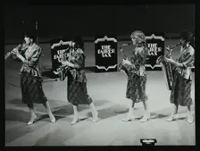 All-female quartet The Fairer Sax performing at the Forum Theatre, Hatfield, Hertfordshire, 1987. Creator: Denis Williams