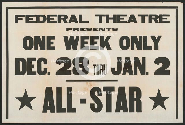 All-Star Vaudeville, [193-]. Creator: Unknown.