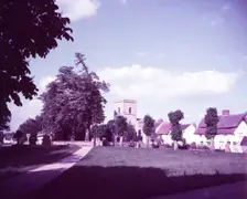 All Saints Church and village green at Sutton Courtenay, Berkshire, c1955. Creator: Arthur Charles Kirby Ware