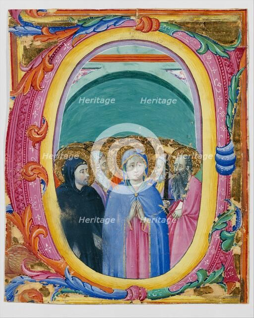 All Saints in an Initial E or O, ca. 1430-40. Creator: Master of the Osservanza Triptych.