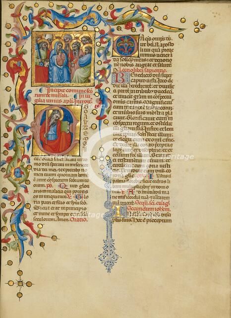 All Saints: Initial E: Saint Andrew; Missal, between about 1389 and 1400. Creator: Master of the Brussels Initials.