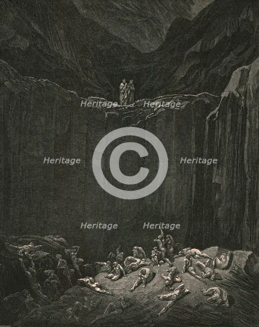 '...all-searching Justice, dooms to punishment the forgers', c1890.  Creator: Gustave Doré.