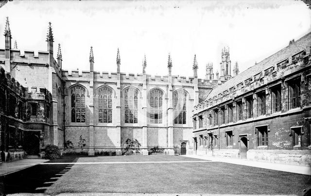 All Souls College, Front Quad, Chapel, Oxford, Oxfordshire, 1875.  Artist: Henry Taunt