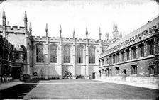 All Souls College, Front Quad, Chapel, Oxford, Oxfordshire, 1875. Artist: Henry Taunt