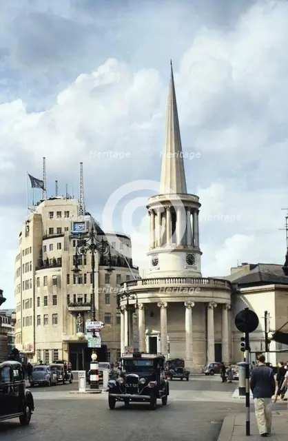All Souls, Langham Place and Broadcasting House, London, 1952. Creator: Arthur Charles Kirby Ware.