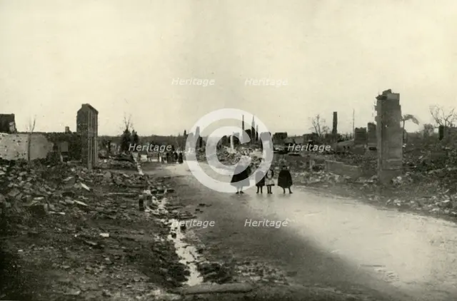 'All That Remains of Sermaize', (1919).  Creator: Unknown.