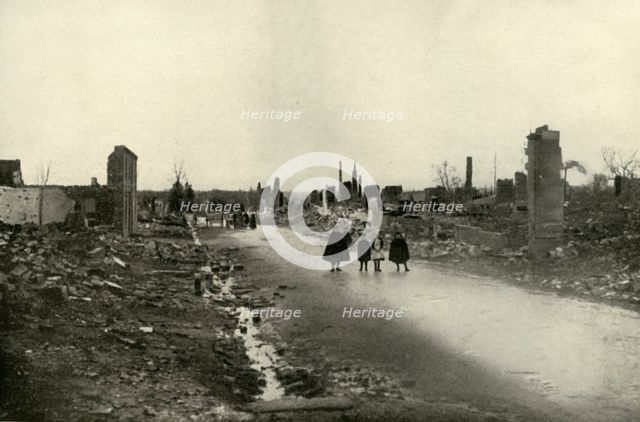 'All That Remains of Sermaize', (1919).  Creator: Unknown.