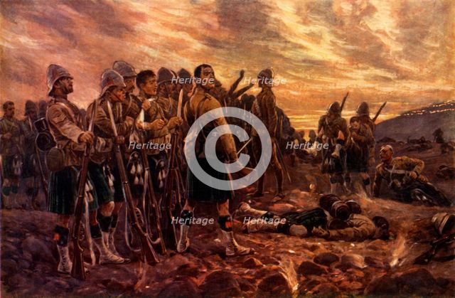"All That Was Left of Them." The Black Watch After the Battle of Magersfontein', 1900. Creator: Richard Caton Woodville II.