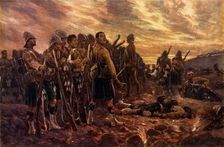 "All That Was Left of Them." The Black Watch After the Battle of Magersfontein 1900. Creator: Richard Caton Woodville II