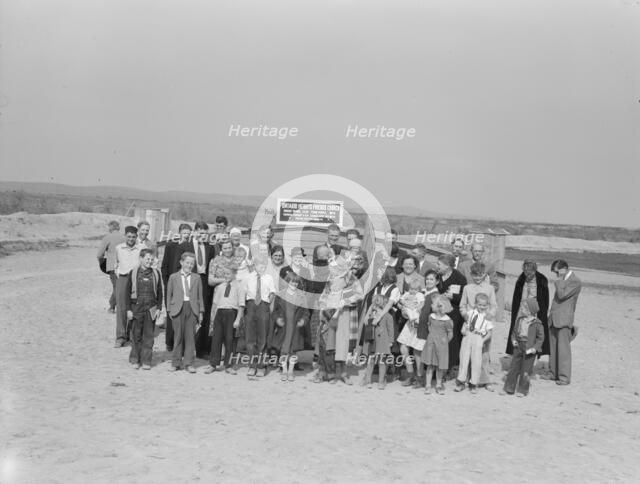 All the members of the congregation, Friends church (Quaker), Dead Ox Flat, Oregon, 1939. Creator: Dorothea Lange.
