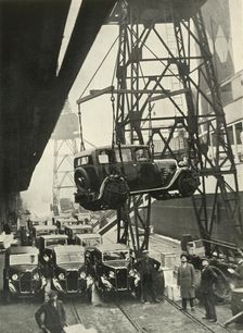 All Things Requisite for a Neat Job of Cargo Lifting" Loading Cars for Export 1937. Creator: Fox