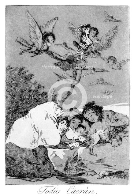 'All will fall', 1799. Artist: Francisco Goya