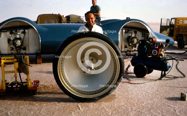 Allan Dougherty, support crew member for Bluebird CN7 World Land Speed Record attempt, 1964 Creator: Unknown.