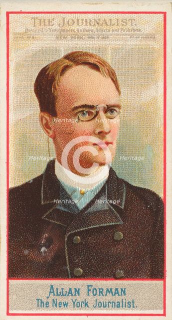 Allan Forman, The New York Journalist, from the American Editors series (N1) for Allen & G..., 1887. Creator: Allen & Ginter.