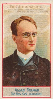 Allan Forman, The New York Journalist, from the American Editors series (N1) for Allen & G..., 1887. Creator: Allen & Ginter