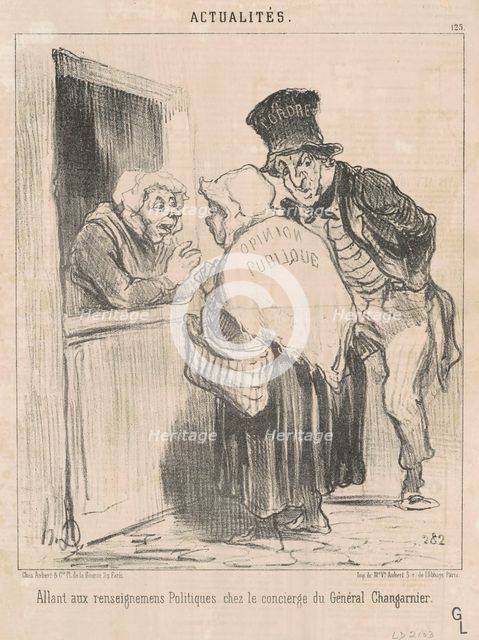Allant aux renseignements Politiques chez le concierge du Général Changarnier, 1851.  Creator: Honore Daumier.