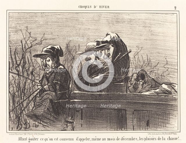 Allant goûter ce qu'on est convenu d'appeler, même au mois de décembre,...1855.  Creator: Honore Daumier.
