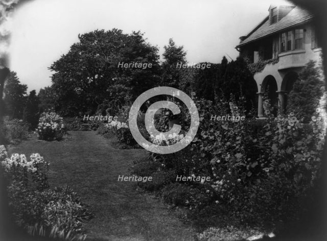 Allgates, the home of the Horatio Gates Lloyd family, formal gardens, between 1918 and 1923. Creator: Frances Benjamin Johnston.