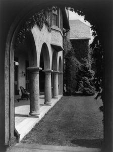 Allgates, the home of the Horatio Gates Lloyd family, side entrance to home, between 1918 and 1923. Creator: Frances Benjamin Johnston