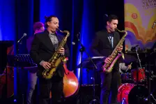 Allen Brandon and Alex Garnett, Ropetackle Arts Centre, Shoreham, West Sussex, Jan 2016. Artist: Brian O'Connor