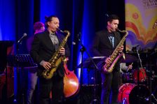 Allen Brandon and Alex Garnett, Ropetackle Arts Centre, Shoreham, West Sussex, Jan 2016. Artist: Brian O'Connor