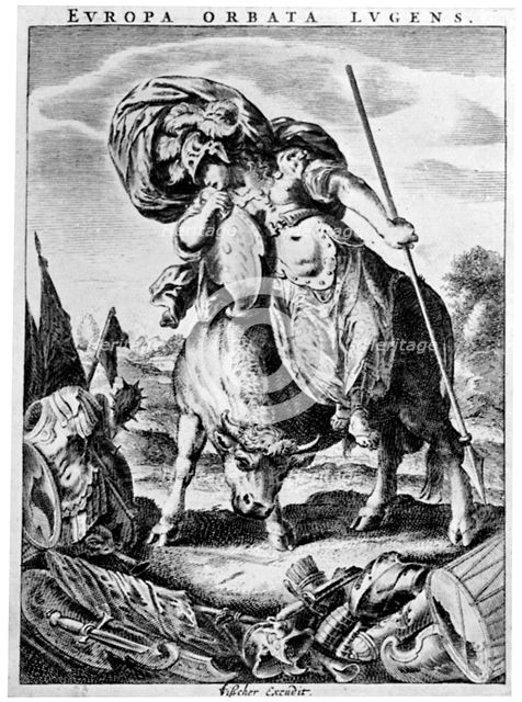 Allegorial view of Europe, early 17th century (1926).Artist: Cornelis de Visscher