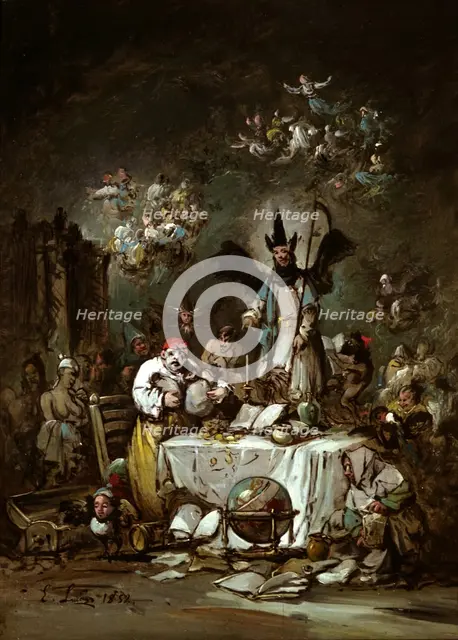 Allegorical caprice. The Avarice, 1852. Artist: Lucas Velázquez, Eugenio (1817-1870)