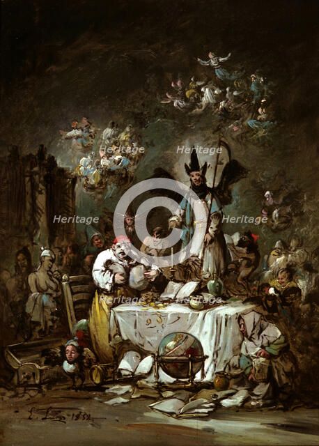 Allegorical caprice. The Avarice, 1852. Artist: Lucas Velázquez, Eugenio (1817-1870)