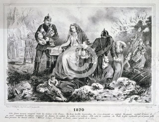 Allegorical cartoon, Franco-Prussian War, 1870-1871. Artist: Anon