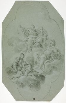 Allegorical Ceiling Decoration with Justice, Charity, and Fortitude, n.d. Creator: Unknown