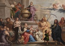 Allegorical Adoration of the Birth of a Prince, 1659. Creator: Johannes Ykens