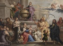 Allegorical Adoration of the Birth of a Prince, 1659. Creator: Johannes Ykens