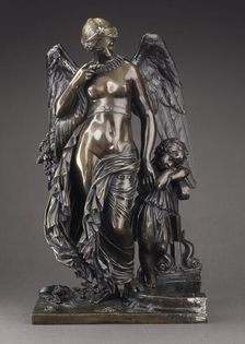 Allegorical Group (Jean de la Fontaine's Fortune and the Young Child (?), between c1830 and c1840. Creator: James Pradier