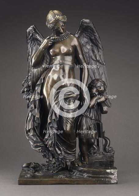 Allegorical Group (Jean de la Fontaine's 'Fortune and the Young Child' (?), between c1830 and c1840. Creator: James Pradier.