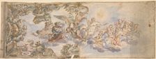 Allegorical Design for a Ceiling Fresco., 1650-1700. Creator: Unknown