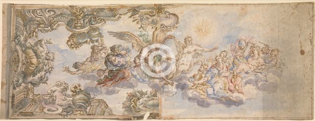 Allegorical Design for a Ceiling Fresco., 1650-1700. Creator: Unknown.
