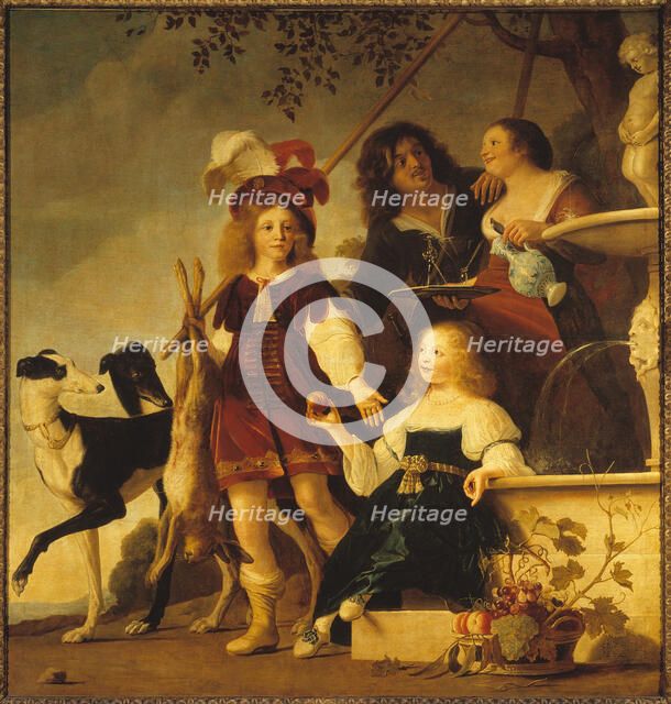 Allegorical family portrait, 1642. Creator: Couwenbergh, Christiaen van (1604-1667).