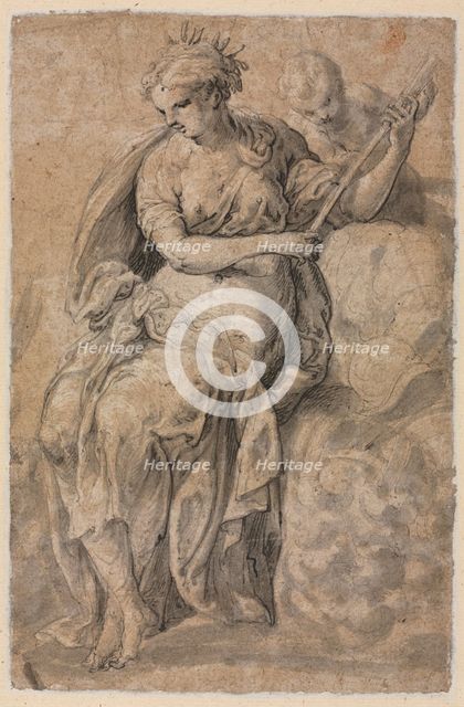 Allegorical Figure, 16th century. Creator: Niccolo dell' Abbate (Italian, c. 1512-1571).