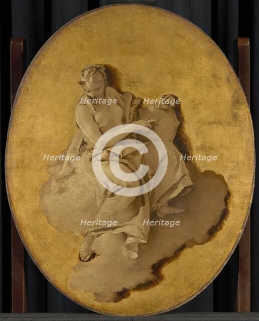 Allegorical Figure of a Woman with a Shield or a Mirror (Prudence?), c.1740-1750. Creator: Giovanni Battista Tiepolo.