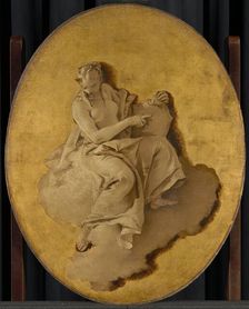 Allegorical Figure of a Woman with a Shield or a Mirror (Prudence?), c.1740-1750. Creator: Giovanni Battista Tiepolo