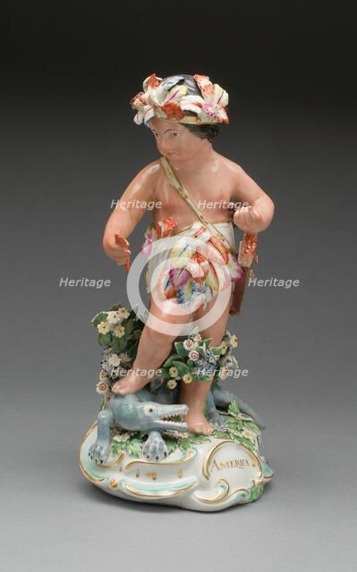 Allegorical Figure of America, Derby, 1770/80. Creator: Derby Porcelain Manufactory England.