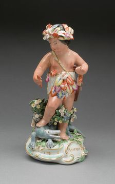 Allegorical Figure of America, Derby, 1770/80. Creator: Derby Porcelain Manufactory England