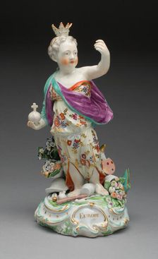 Allegorical Figure of Europe, Derby, 1770/80. Creator: Derby Porcelain Manufactory England