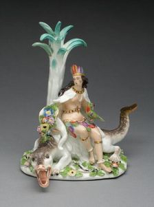 Allegorical Figure Representing America, Meissen, 1746. Creator: Meissen Porcelain