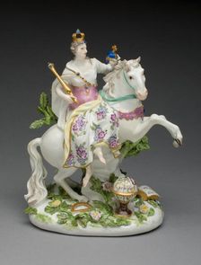 Allegorical Figure Representing Europe, Meissen, 1746. Creator: Meissen Porcelain