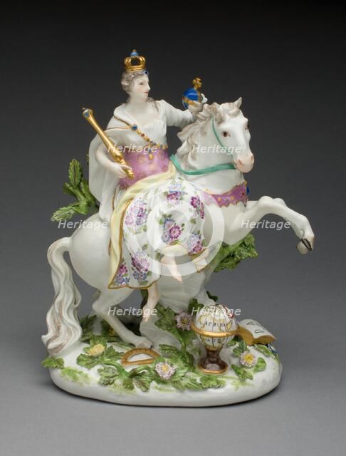 Allegorical Figure Representing Europe, Meissen, 1746. Creator: Meissen Porcelain.