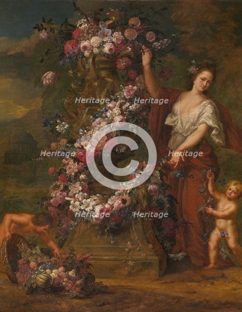 Allegorical Figure with Flowers, 1688. Creator: Gaspar Peeter Verbruggen II.
