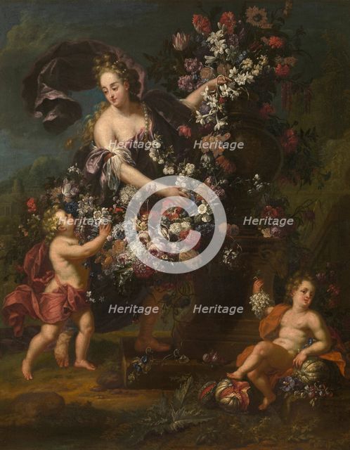 Allegorical Figure with Flowers, 1696. Creator: Gaspar Peeter Verbruggen II.