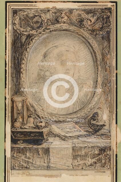 Allegorical Frame with a Bat, c. 1769. Creator: Gabriel de Saint-Aubin.